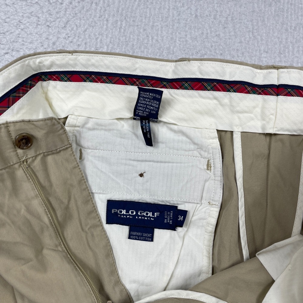 Polo Ralph Lauren Golf Shorts Mens 34 Khaki Pleated Fairway Cotton Preppy - Picture 7 of 11